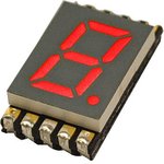 DSM7UA30101, 7-сегментный светодиодный дисплей, ультратонкий SMD, Красный, 20 мА, 2 В, 25 мкд, 1, 7.62 мм