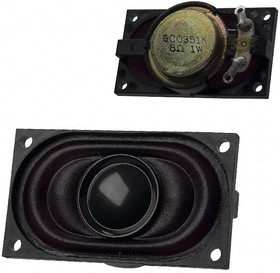 GC0351K, Speakers & Transducers speaker, 35 x 20 mm, 8 mm deep, cloth, Nd-Fe-B, 1 W, 8 ohm, 550 Hz, solder eyelets