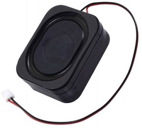 CES-403015-24130L, Speakers & Transducers Speaker, 40 x 30mm rectangle, 15mm deep, Cloth+paper, Nd-Fe-B, w/case, 2W, 4?, 800Hz, wire leaded