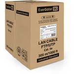 Кабель Exegate FTP 4 пары кат.5e Exegate медь, экран, 305м pullbox, серый