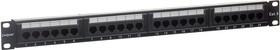 Фото 1/4 Патч-панель UTP 19" 24 port кат.6 ExeGate разъём KRONE&110 (dual IDC), 1U, RoHS, цвет черный
