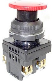 Фото 1/2 Выключатель кнопочный КЕ-141 У2 исп.3 2р гриб с фиксацией IP54 10А 660В красн. Электротехник ET529343