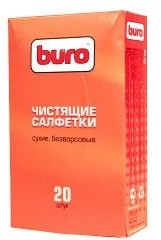 Фото 1/5 Сухие чистящие салфетки BURO BU-Udry, безворсовые, 20шт. [817443]