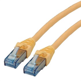 21.15.2983-50, Cat6a Male RJ45 to Male RJ45 Ethernet Cable, U/UTP, Yellow LSZH Sheath, 300mm, Low Smoke Zero Halogen (LSZH)