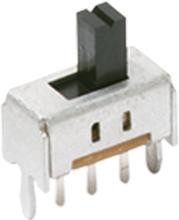 0S102011MA1QS1, Switch Slide ON ON SPDT Side Slide 0.1A 12VDC 10000Cycles PC Pins Bracket Mount/Through Hole Bulk