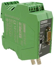 Фото 1/2 2708371, FO converter with integrated optical diagnostics - alarm contact - for RS-232 interfaces up to 115.2 kbps - termi ...