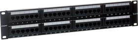 Фото 1/4 Патч-панель UTP 19" 48 port кат.6 ExeGate разъём KRONE&110 (dual IDC), 2U, RoHS, цвет черный