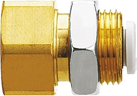 KQ2E03-35A, KQ2 Series Bulkhead Threaded-to-Tube Adaptor, NPT 1/4 Female to Push In 5/32 in, Threaded-to-Tube Connection Style