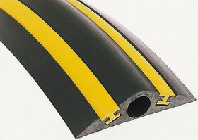 26001134, 4.5m Black/Yellow Cable Cover in Rubber, 20mm Inside dia.
