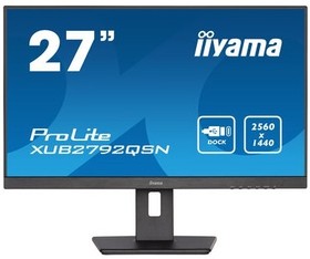 Фото 1/10 LCD IIYAMA 27" XUB2792QSN-B5 черный {IPS 2560x1440 75Hz 4ms 178/178 350cd 1000:1 10bit(8bit+FRC) HDMI1.4 DisplayPort1.2 2xUSB3.0 USB-C RJ45