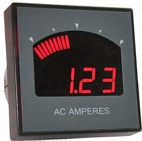 DMR35-ACA2-AC1-R, Digital Panel Meters AC Ammeter 5-10A Ranges 100-264VAC Powered Red LED Display