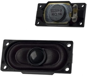 GC0351P-3, Speakers & Transducers speaker, 35 x 16 mm, 7.4 mm deep, cloth, Nd-Fe-B, 1 W, 4 ohm, 630 Hz, solder eyelets