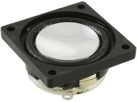 CMS0321KLX, Speakers & Transducers speaker, 32 mm square, 14.5 mm deep, paper, Nd-Fe-B, 2 W, 8 ohm, 550 Hz, solder eyelets