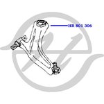 HR801306, Сайлентблок нижнего рычага передней подвески, задний