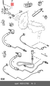 90512780, Кольцо стопорное шланга сцепления OPEL: ASTRA G 98-09, ZAFIRA 98-09, CORSA 01-, SIGNUM 03-08, VECTRA