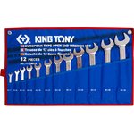 1112MRN, KING TONY Набор рожковых ключей, 6-32 мм , чехол из теторона, 12 предметов