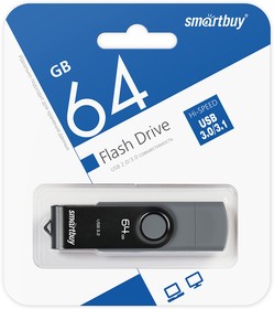Фото 1/9 USB 3.0/3.1 накопитель Smartbuy 064GB Twist Dual Type-C/Type-A (SB064GB3DUOTWK)