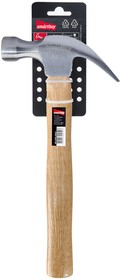 Фото 1/4 Молоток с гвоздодером столярный с деревянной проклеен. рукояткой, 680 г, Smartbuy tools