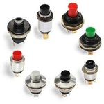 P8-361312A, Pushbutton Switches Faston/ Black Momtry 10A SPST-DB, SPDT-D