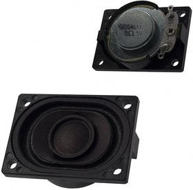 GC0401K, Speakers & Transducers speaker, 40 x 28.5 mm, 11.3 mm deep, paper, Nd-Fe-B, 1 W, 8 ohm, 390 Hz, solder eyelets