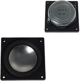 CMS0401KL-3X, Speakers & Transducers speaker, 40.1 mm square, 14.5 mm deep, PET, Nd-Fe-B, 5 W, 8 ?, 390 Hz, solder eyelets