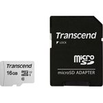 Карта памяти Transcend 300S microSDHC 16Gb UHS-I Cl10 +ад, TS16GUSD300S-A