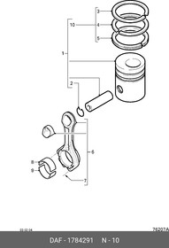 1784291, Кольца поршневые DAF D=130