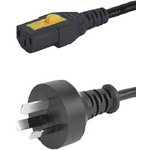 6051.2030, IEC C13 Socket to Type I Australian Plug Power Cord, 2m