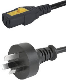 Фото 1/2 6051.2030, IEC C13 Socket to Type I Australian Plug Power Cord, 2m