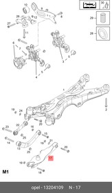 13204109, Рычаг подвески поперечный задний нижний OPEL: SIGNUM 03-08, VECTRA C 02-08