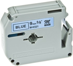 MK521BZ, Black on Blue Label Printer Tape, 8 m Length, 9 mm Width
