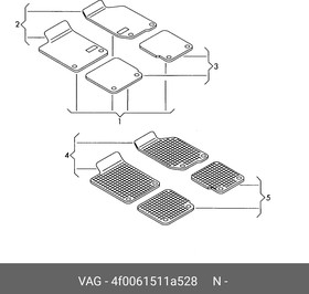 4F0061511A528, Ковры салона задние