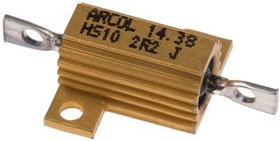 Фото 1/4 HS10 2R2 J, Резистор, с осевыми выводами, 2.2 Ом, Серия HS, 10 Вт, ± 5%, Лепесток для Пайки, 160 В