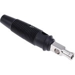 Black Male Banana Plug, 4 mm Connector, Solder Termination, 30A, 30 V ac ...