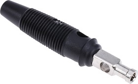 Фото 1/3 Black Male Banana Plug, 4 mm Connector, Solder Termination, 30A, 30 V ac, 60V dc, Nickel