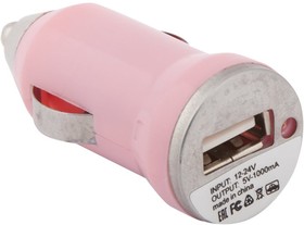 Фото 1/3 Автомобильное зарядное устройство "LP" с USB выходом 1А (розовый/европакет)