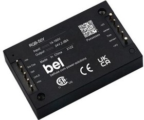 Фото 1/2 RQB-50Y15, Isolated DC/DC Converters - Chassis Mount DC-DC,14-160V Input, 15V/3.33A Output 50W RoHS