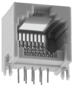 GLX-N-44, Modular Connectors / Ethernet Connectors 4P4C R/A PCB GREY LOW PROFILE