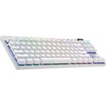 Клавиатура Logitech Gaming Keyboard G PRO X, USB, Bluetooth/Радиоканал, без русского алфавита, белый [920-012148]