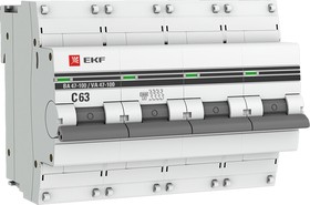 Фото 1/9 Выключатель автоматический модульный 4п C 63А 10кА ВА 47-100 PROxima EKF mcb47100-4-63C-pro