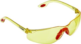 110316, ЗУБР СПЕКТР 3, открытого типа, жёлтые, широкая монолинза, защитные очки (110316)