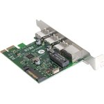 Контроллер сетевой ExeGate EXE-361 PCI-E 2.0, 3*USB3.0 ext + LAN UTP 1000Mbps ...