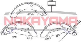 HS7225NY, Колодки тормозные барабанные задние HYUNDAI COUPE 96-02, LANTRA I 90-95