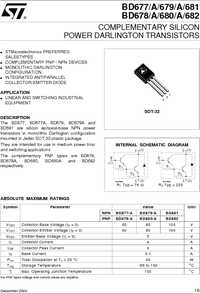 Transistor PNP Darlington BD678 – 60V 4A 40W In Contenitore TO126 (CDIL)