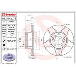 09.5142.76, Диск тормозной передн BMW: 5 87-95, 5 Touring 91-97, 7 86-94