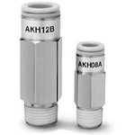 AKH04A-01S, AKH Check Valve R 1/8 Male Inlet, 4mm Tube Outlet, -1 10bar