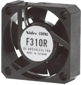 F310R-05LC, DC Fans Brushless DC Fan, 30 X 30 X 10mm, 5V DC, .09m3/min Air flow, 23 Pa Static pressure, 17db Noise, 1 sleeve bearing