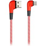 Дата-кабель Smartbuy MicroUSB SOCKS L-TYPE красный, 2 А, 1 м (iK-12NSL red)/100