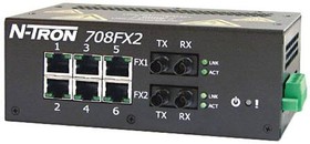 708FX2-ST, Industrial Ethernet Switch, RJ45 Ports 6, Fibre Ports 2ST, 100Mbps, Managed