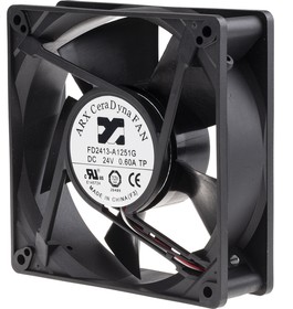 Фото 1/3 FD2413-A1251G2AL, CeraDyna Series Axial Fan, 24 V dc, DC Operation, 333m³/h, 20.4W, 1.7A Max, 127 x 127 x 38mm